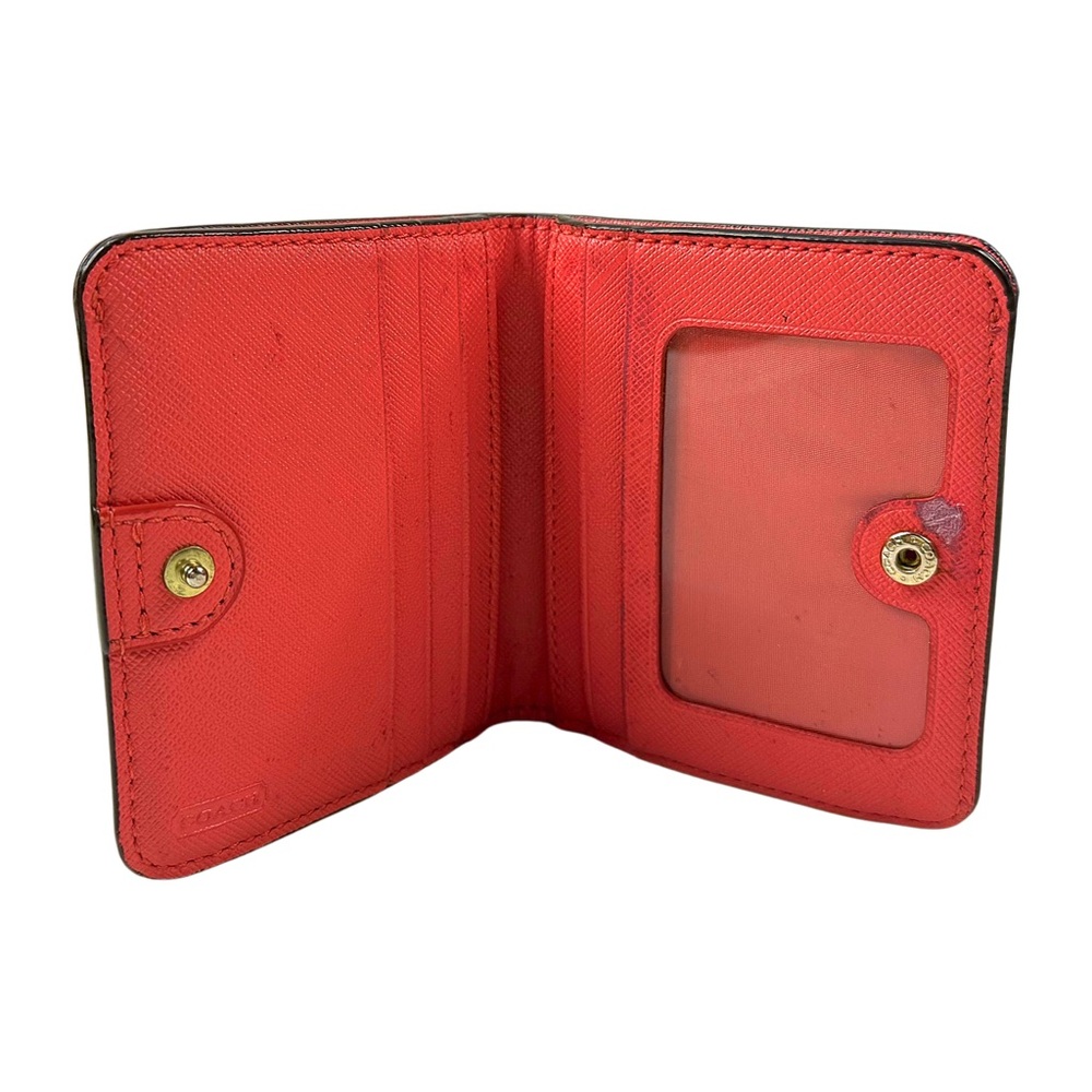Coach Tan and Brown Signature Wallet w/ Pink Interior & Accents - Picture 3 of 4